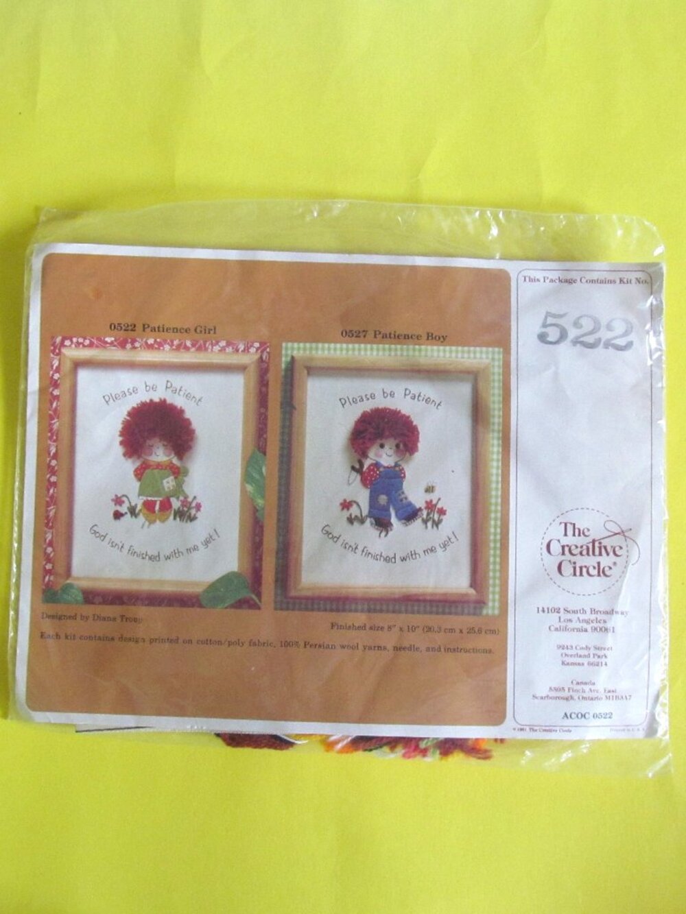 Vintage Needlepoint Kit Crewel Little Girl